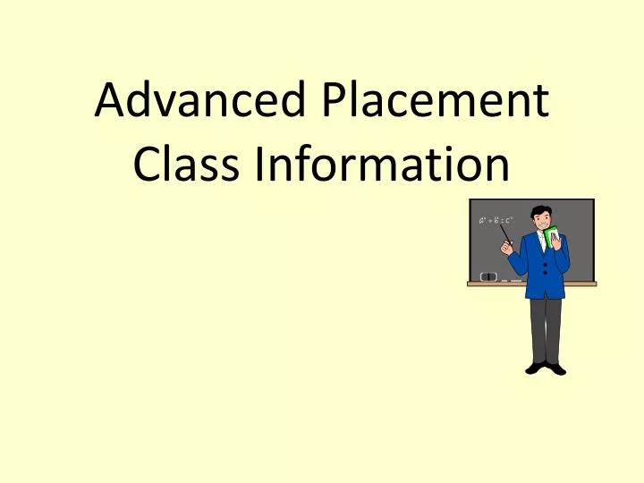 advanced placement class information
