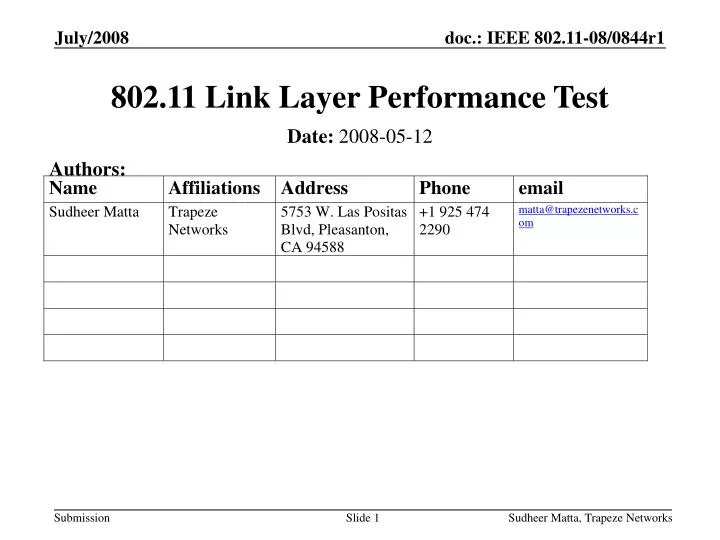 802 11 link layer performance test