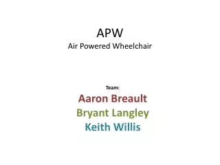 APW Air Powered Wheelchair