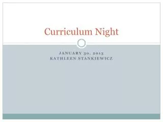 Curriculum Night
