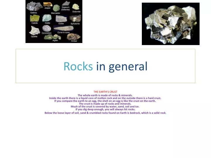 rocks in general
