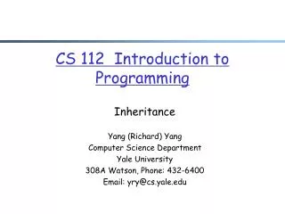 CS 112 Introduction to Programming