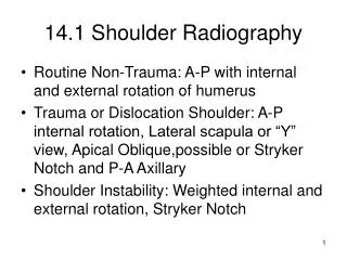 14.1 Shoulder Radiography