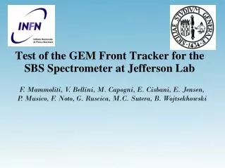 Test of the GEM Front Tracker for the SBS Spectrometer at Jefferson Lab
