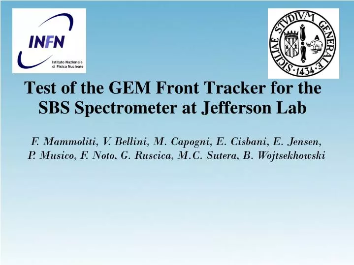 test of the gem front tracker for the sbs spectrometer at jefferson lab