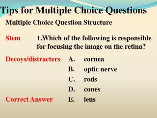 Tips for Multiple Choice Questions