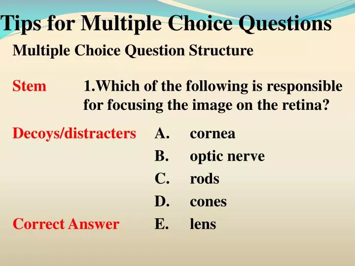 tips for multiple choice questions
