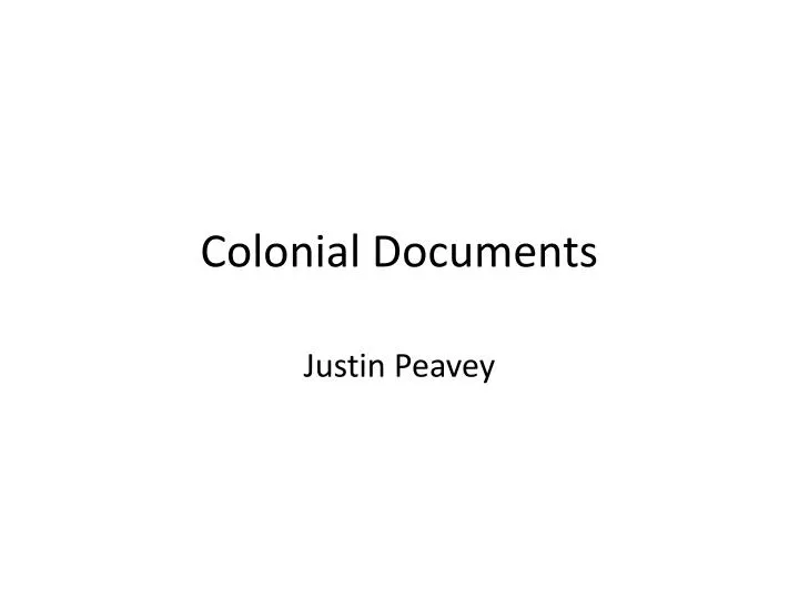 colonial documents