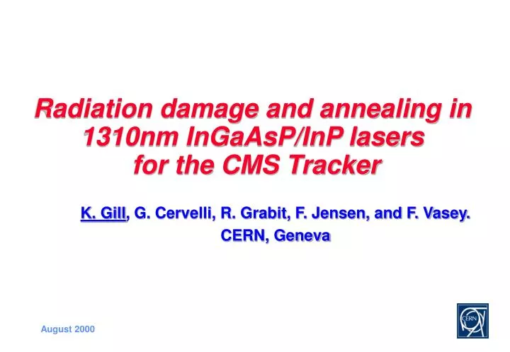 radiation damage and annealing in 1310nm ingaasp inp lasers for the cms tracker