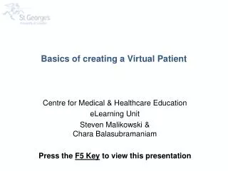 Basics of creating a Virtual Patient