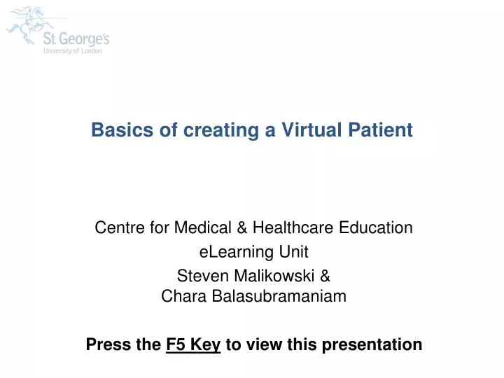 basics of creating a virtual patient