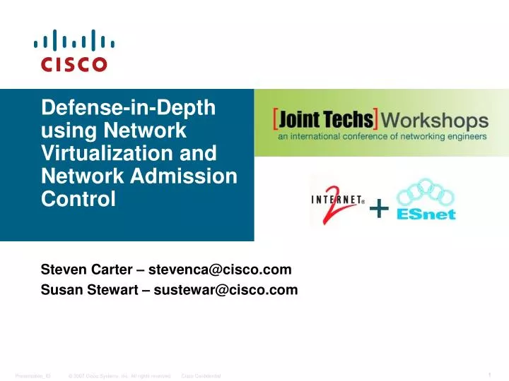 defense in depth using network virtualization and network admission control