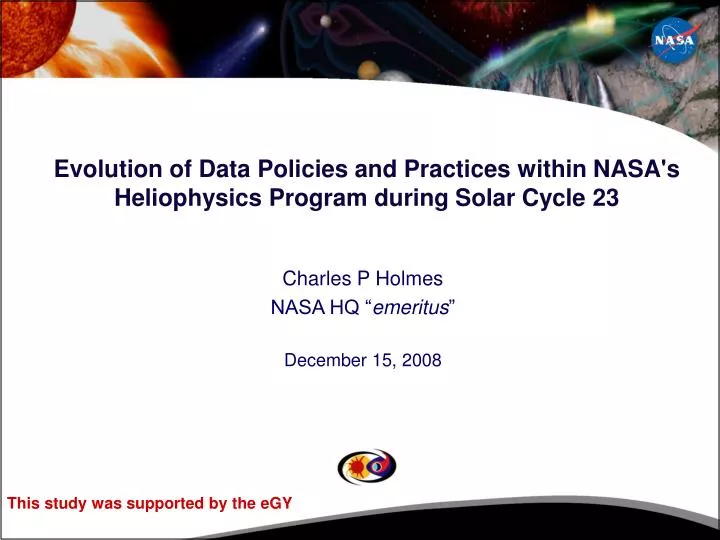 evolution of data policies and practices within nasa s heliophysics program during solar cycle 23