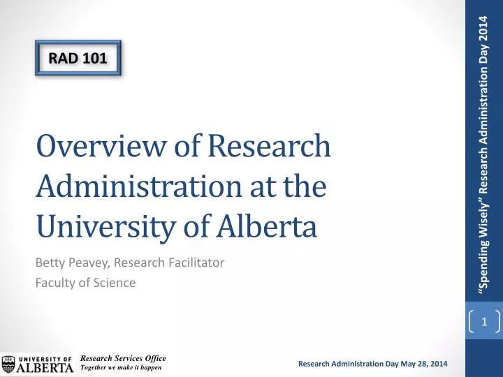overview of research administration at the university of alberta