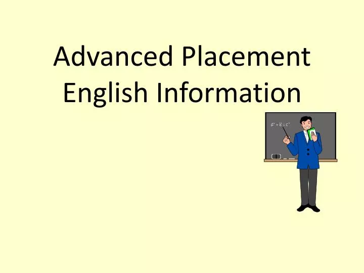 advanced placement english information