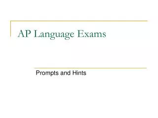 AP Language Exams