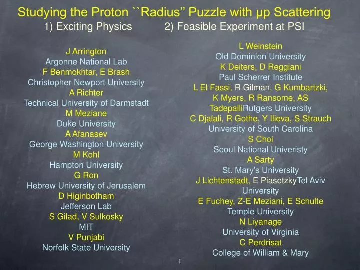 studying the proton radius puzzle with p scattering 1 exciting physics 2 feasible experiment at psi
