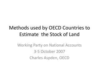 methods used by oecd countries to estimate the stock of land