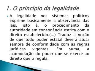 1 o princ pio da legalidade