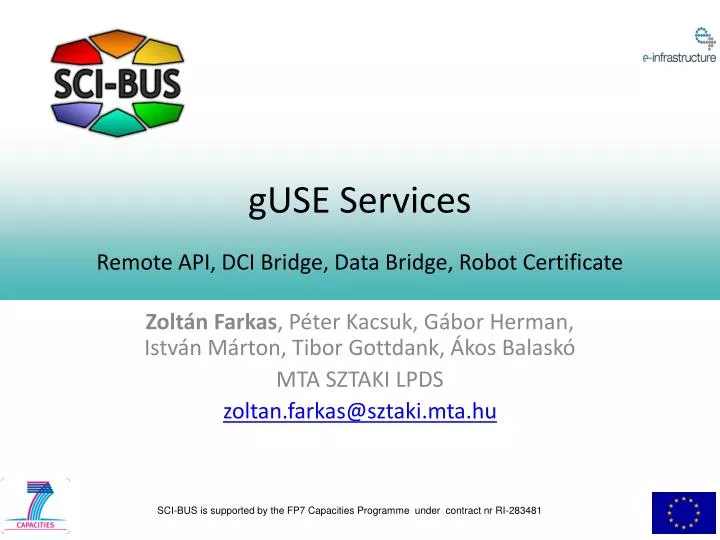 guse services remote api dci bridge data bridge robot certificate
