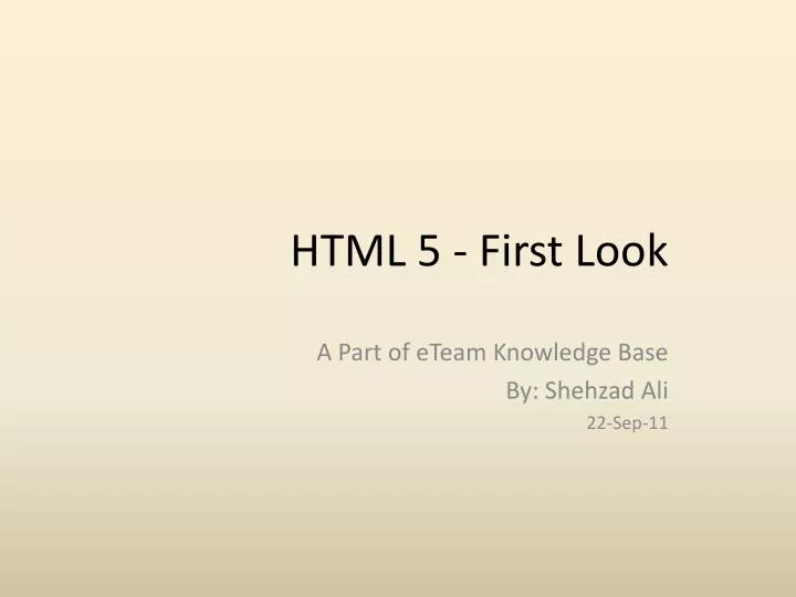 html 5 first look