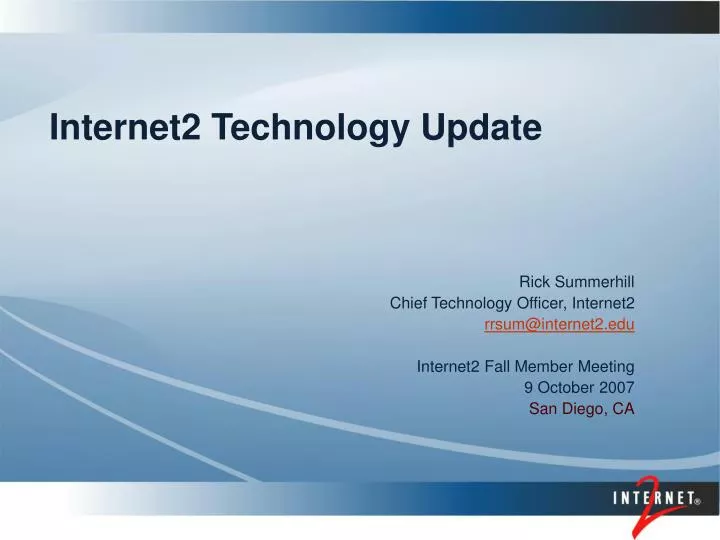 internet2 technology update