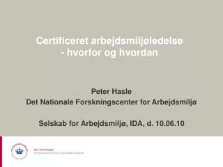 certificeret arbejdsmilj ledelse hvorfor og hvordan
