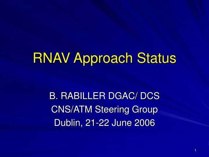 rnav approach status