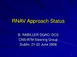 RNAV Approach Status - slide 1