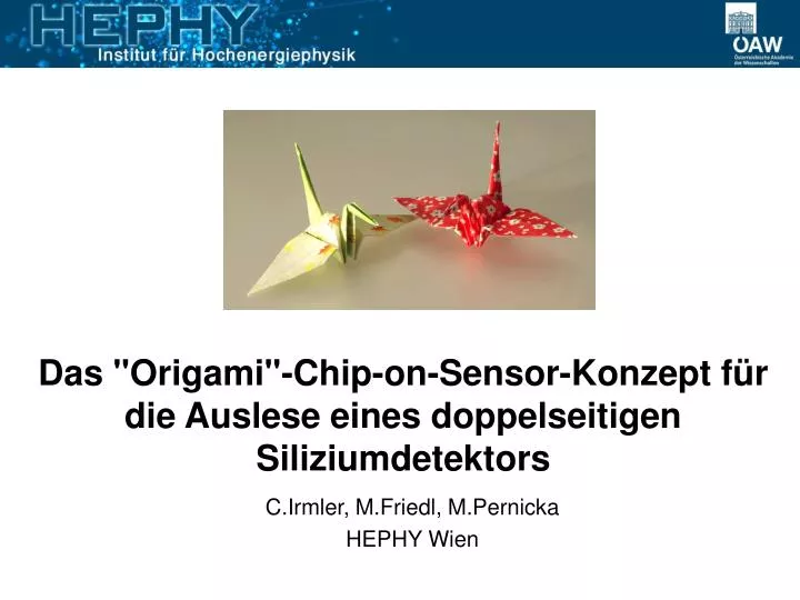 das origami chip on sensor konzept f r die auslese eines doppelseitigen siliziumdetektors