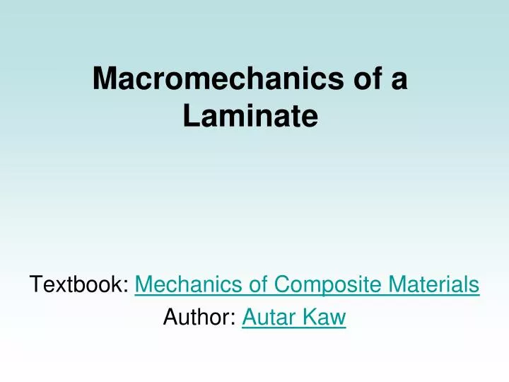 macromechanics of a laminate