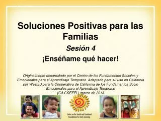 soluciones positivas para las familias