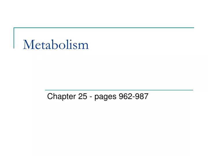 metabolism