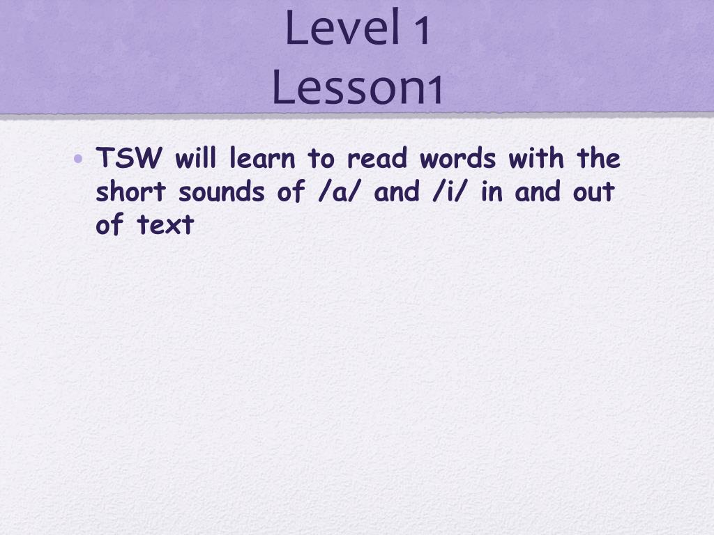 PPT - Level 1 Lesson1 PowerPoint Presentation, free download - ID:5415350