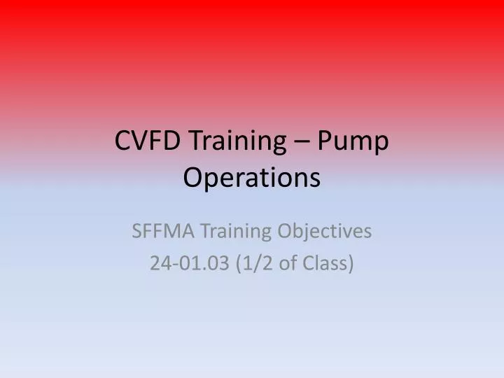 cvfd training pump operations