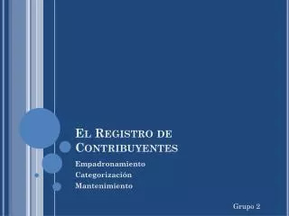 el registro de contribuyentes