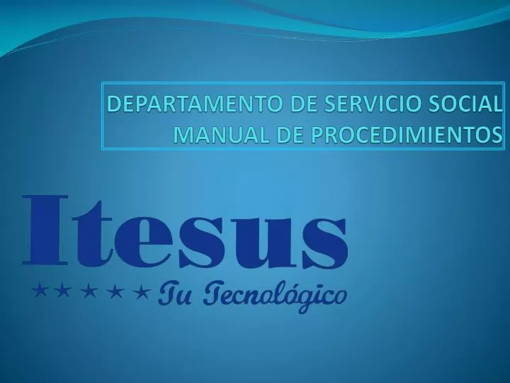 departamento de servicio social manual de procedimientos