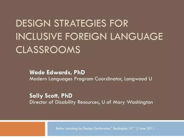 design strategies for inclusive foreign language classrooms