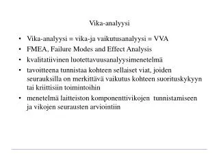 vika analyysi