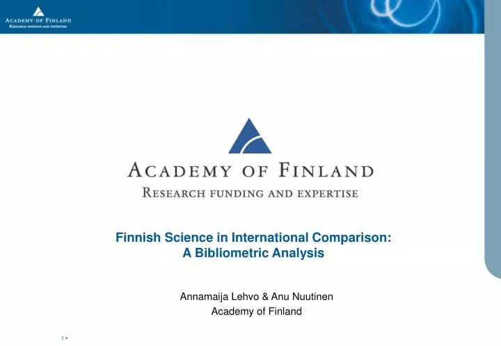 finnish science in international comparison a bibliometric analysis
