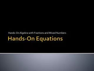 Hands-On Equations