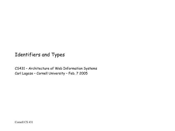 identifiers and types