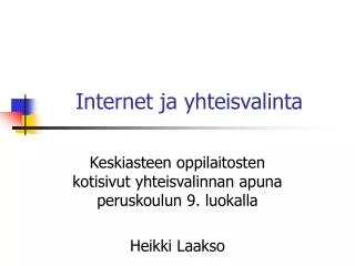 internet ja yhteisvalinta