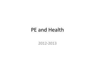 PE and Health