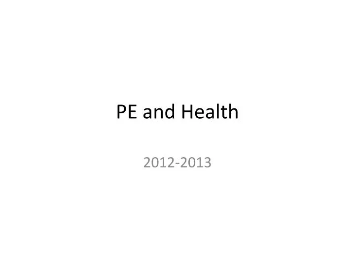 pe and health