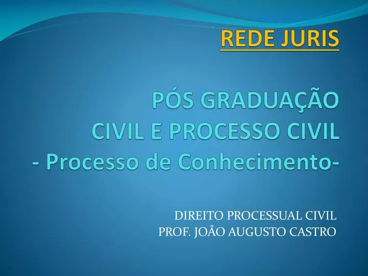 rede juris p s gradua o civil e processo civil processo de conhecimento