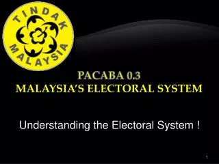 Understanding the Electoral System !