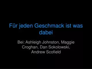 f r jeden geschmack ist was dabei