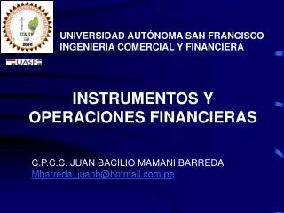 instrumentos y operaciones financieras