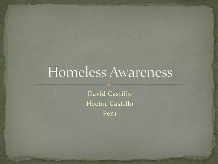 homeless awareness